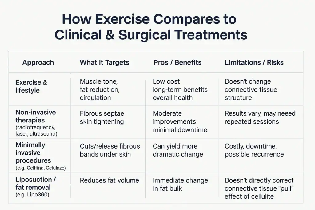 Sculpting Your Bum: Can Toning Exercises Really Reduce Cellulite? 2 How exercise compares to treatments from Lipo 360 Bury St Edmunds