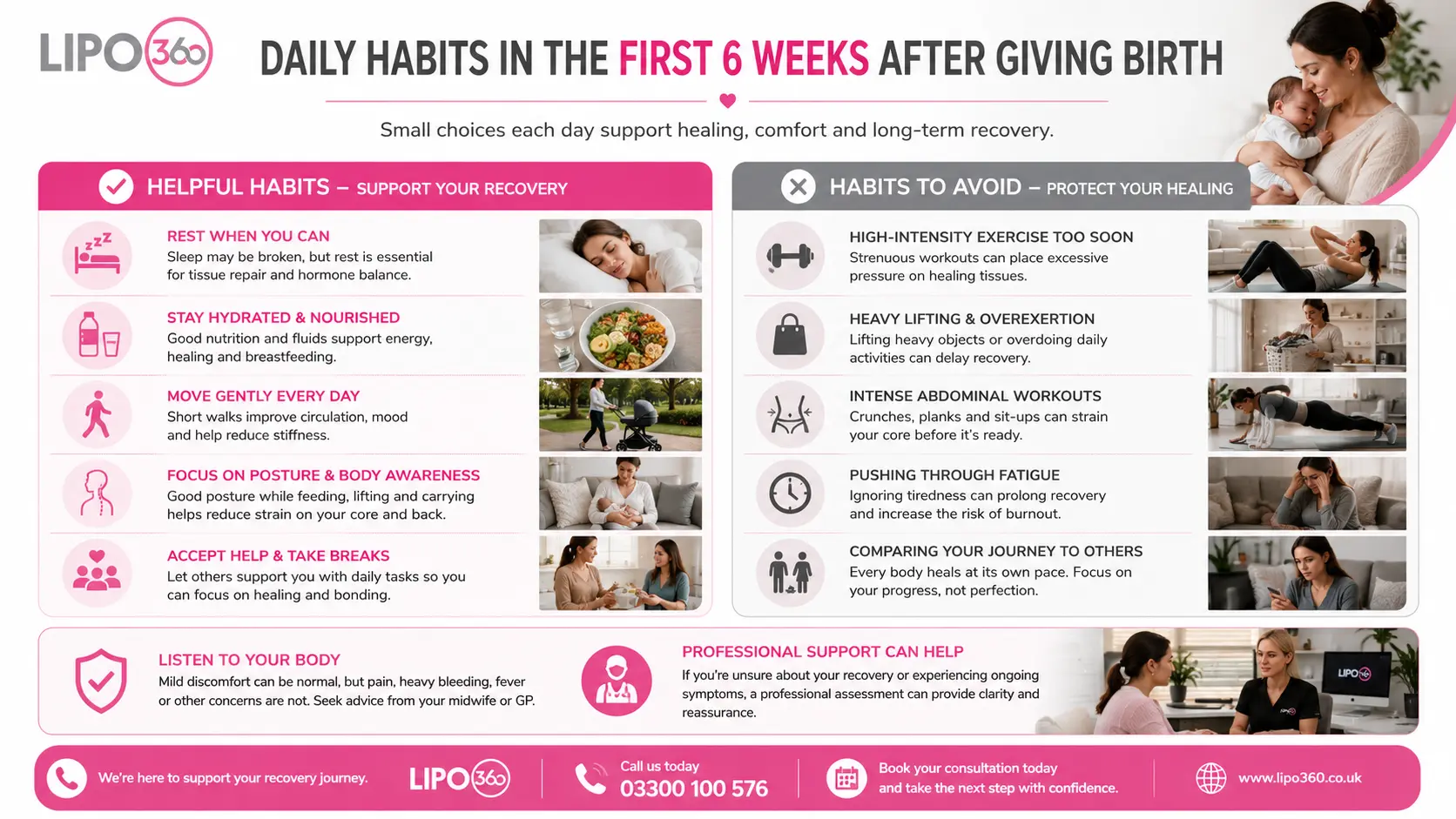 What to Do (and Avoid) in the First 6 Weeks After Giving Birth To Avoid Diastasis Recti 3 First 6 Weeks After Giving Birth To Avoid Diastasis Recti Bury St Edmunds : Daily Habits in the First 6 Weeks After Giving Birth